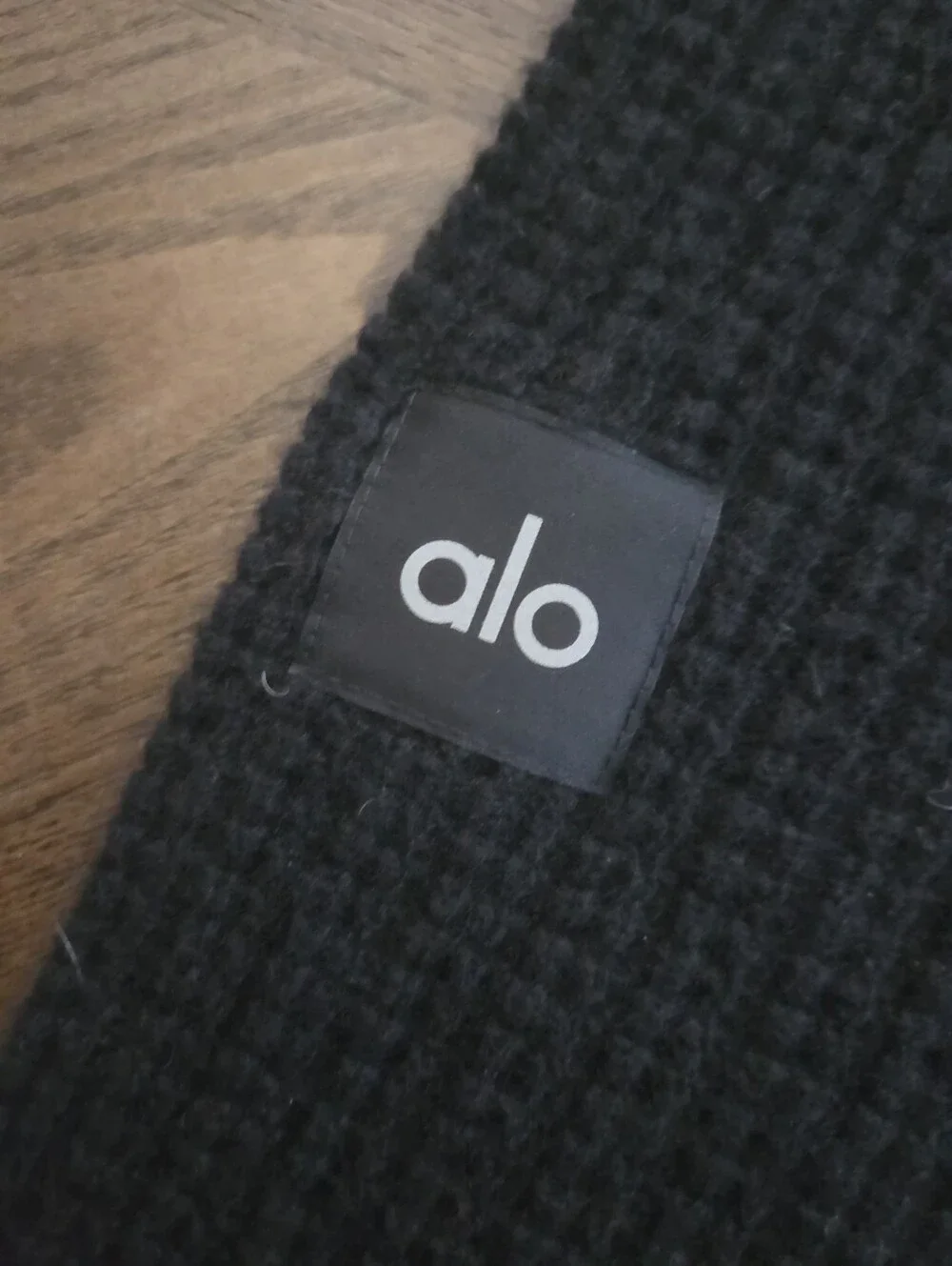 Alo Yoga Plush Waffle High Waist Cashmere Pant in Black sz LARGE